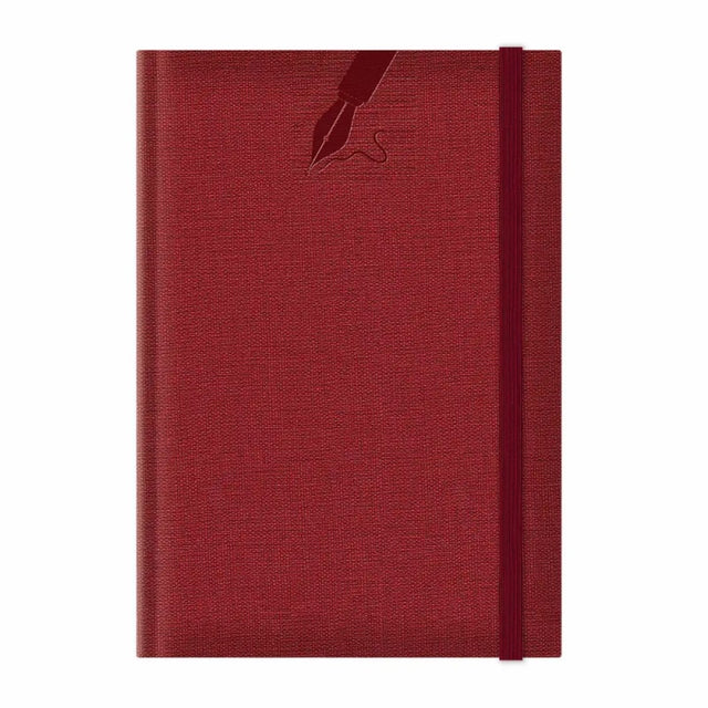 Agenda A5 nedatata Colere EJ-1502, 224 pagini, cu elastic, rosu inchis