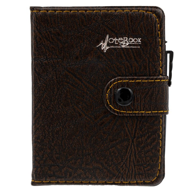 Agenda A7 nedatata CNX Lizy 4407 / 82100, 80 pagini, coperta imitatie piele maro, cu capsa