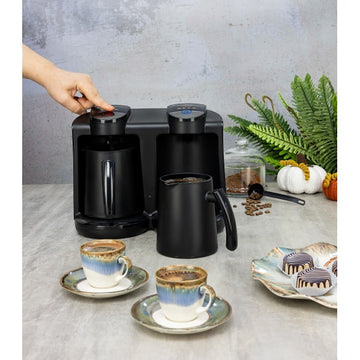 Aparat cafea turceasca dublu Zilan ZLN1291 – 400W+400W, 250ml+250ml, negru