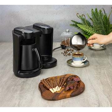 Aparat cafea turceasca dublu Zilan ZLN1291 – 400W+400W, 250ml+250ml, negru