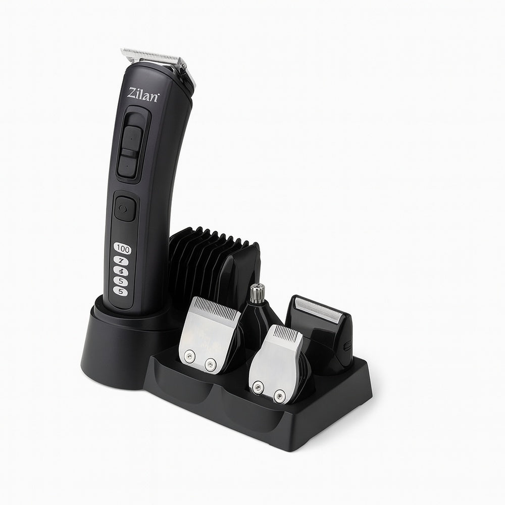 Aparat de tuns 10 in 1 Zilan ZLN8658, LED, 5 capete, autonomie 60 min, negru