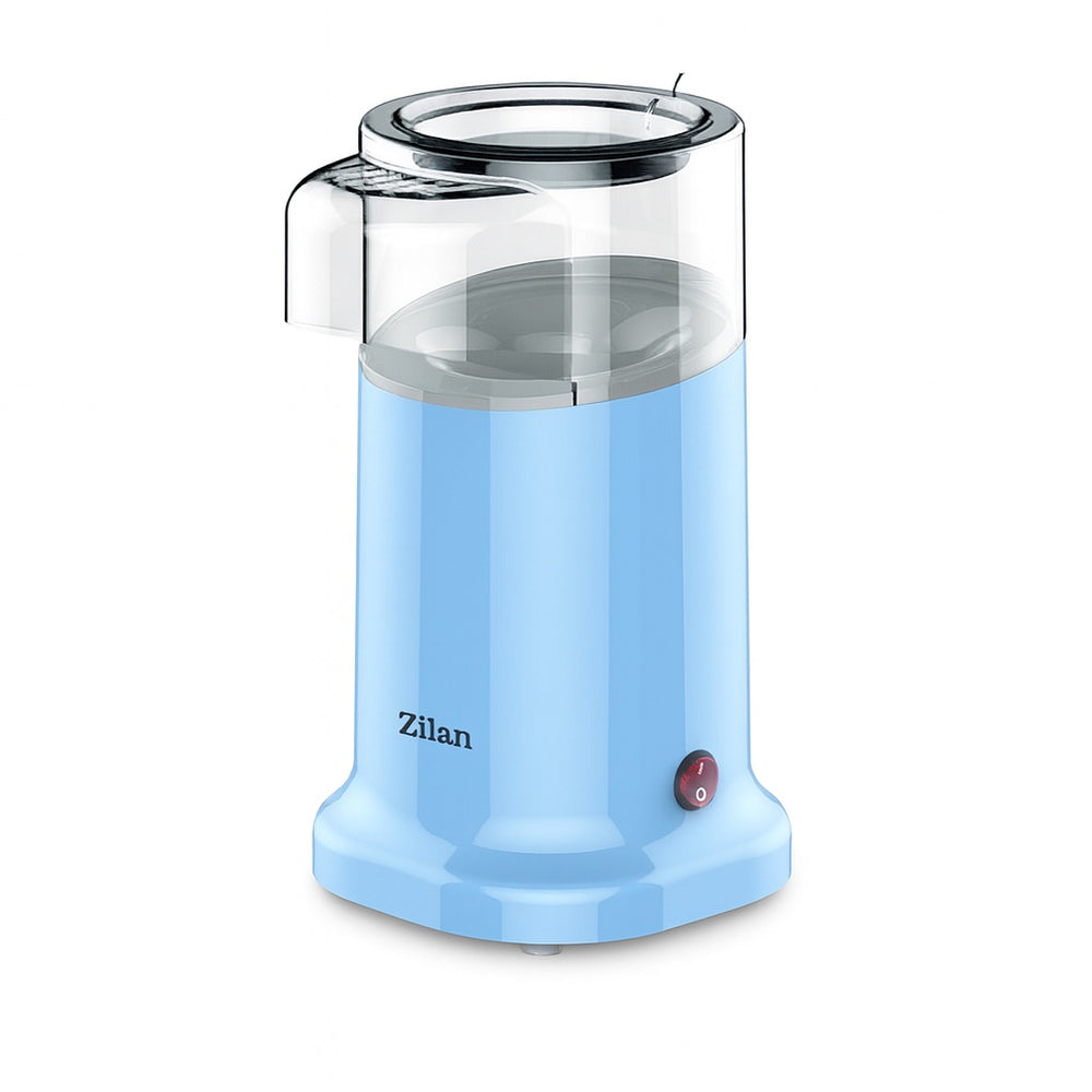 Aparat pentru popcorn 1200W, Zilan ZLN3147, sistem cu jet de aer cald, bleu