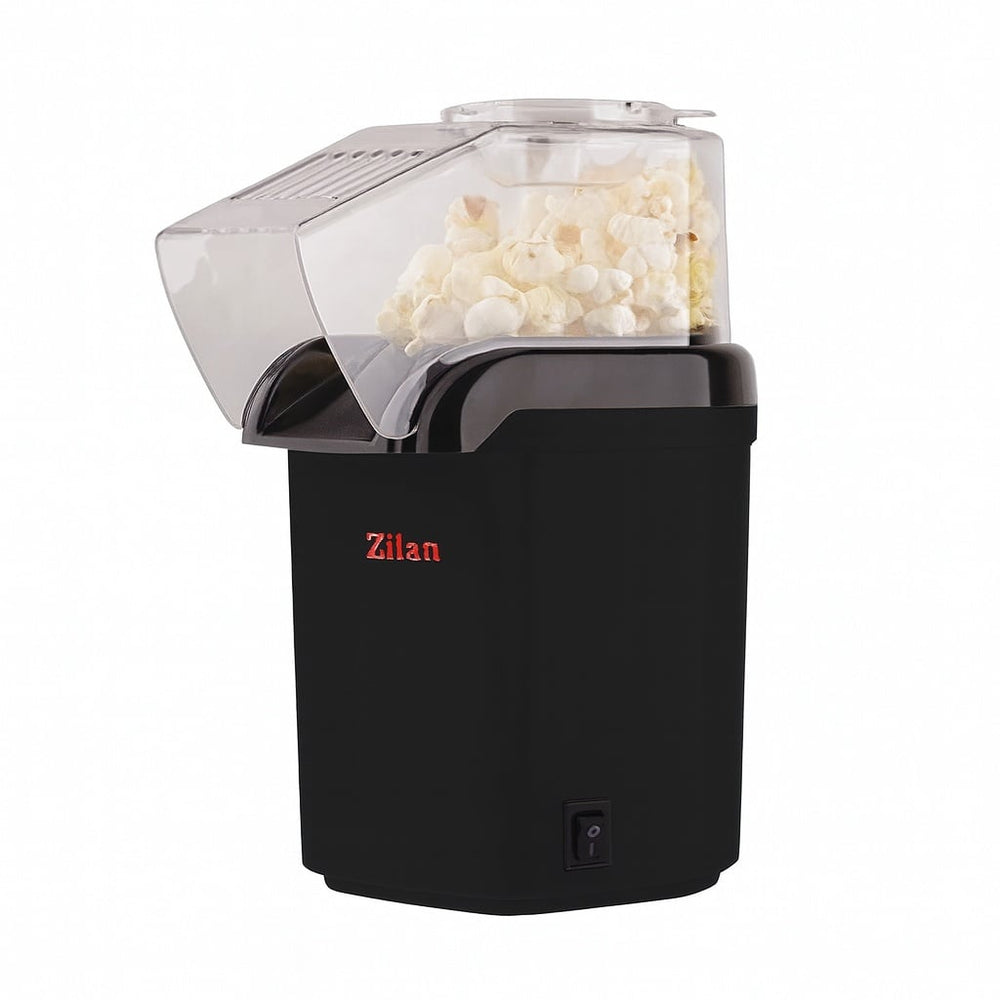 Aparat pentru popcorn 1200W, Zilan ZLN8045, sistem cu jet de aer cald, negru