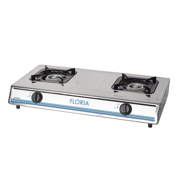 Aragaz 2 ochiuri Floria ZLN-8365, inox, 72x40 cm, doar GPL butelie, compact
