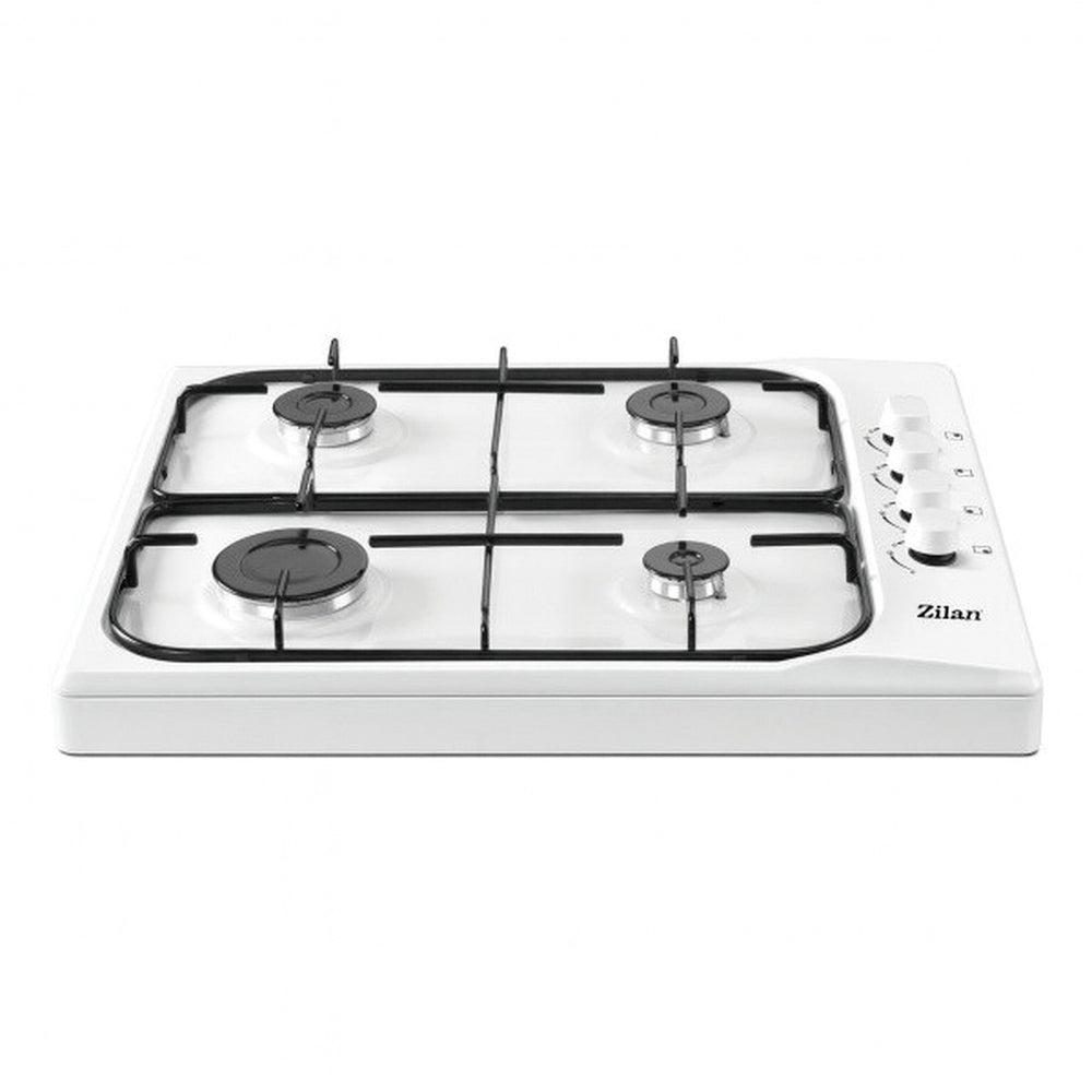 Aragaz 4 ochiuri ZILAN, emailat, butoane laterale, 7kW, ZLN1518, alb