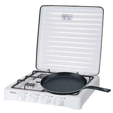 Aragaz 4 ochiuri Zilan ZLN-7079, doar GPL butelie, compact, protectie emailat, alb