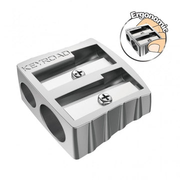 Ascutitoare metal dubla Keyroad KR971133 KR971683, 2 orificii, plastic, pe blister