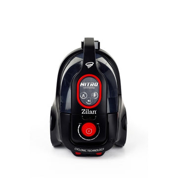 Aspirator fara sac Zilan ZLN3512, 750W, filtrare ciclonica, filtru HEPA, 2L, tub inox telescopic, control putere, 75dB, negru-rosu