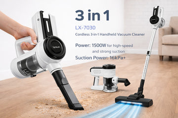 Aspirator Vertical 3 in 1 LX-7030 Hyper Velocity 1500W 16KPA Cablu 4m Alb Negru