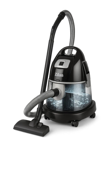Aspirator Zilan ZLN8945, 2000W, filtrare prin apa si uscata, 8L, motor cupru, accesorii incluse, purificator aer, gri