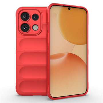Husa Wave pentru Oppo Reno 16F/16Fs, Grip Microfiber, ShockProof - Rosu