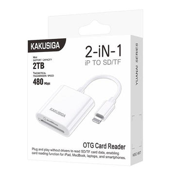 Kaku KSC-907, Cititor de Carduri, Conector Lightning, SD/TF, 2-in-1, 480Mbps - Alb