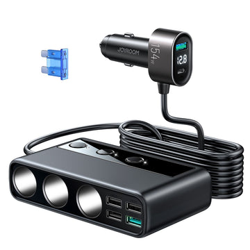 Incarcator Auto Cu Fir Joyroom JR-CL06, 154W, 1xUSB-C, 4xUSB-A, PD, QC 3.0 - Negru