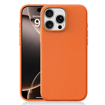 Husa Woven pentru iPhone 16 Pro Max, MagCase, TechWoven Piele, Soft Craft - Portocaliu