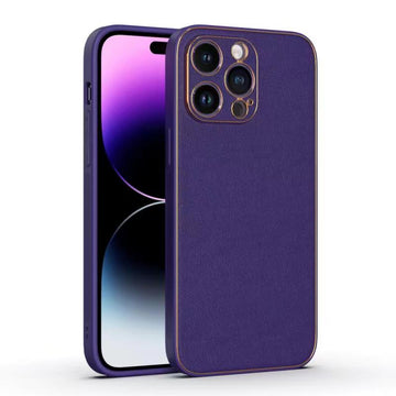 Husa Yolo pentru iPhone 12, Piele ecologica, TPU Edge - Mov