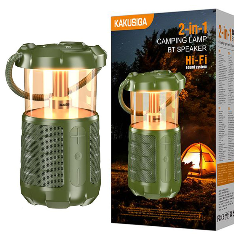 Kaku (KSC-1117) - Boxa Portabila, Wireless BT 5.3, Camping, LED tiPhone felinar, 15W, 3600mAh, Green