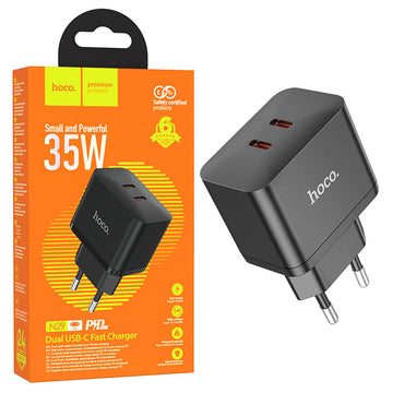Incarcator Retea Hoco N29, 35W, 2xUSB-C, PD - Negru