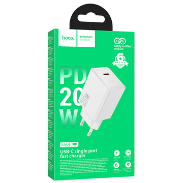Incarcator Retea Hoco N68, PD20W 5V, 3A, 1xUSB-C, FastCharge - Alb