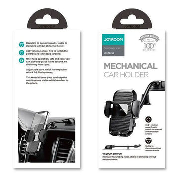 Suport Auto Joyroom JR-ZS259, cu Cleme Laterale, Cockpit Bord, MultiAngle, Brat Flexibil - Negru