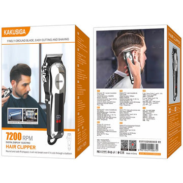 Kaku KSC-1525, Aparat Trimmer Barba / Par, Led Display, 7200 RPM Black / Silver