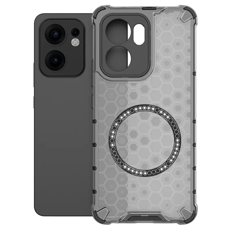 Husa HoneyComb - Oppo Reno 13F, Magnet MagCase, AntiDrOppo Corners, Grey