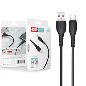 Cablu Date si Incarcare XO NB-P163, USB-A la MicroUSB, 2.4A, 1m - Negru