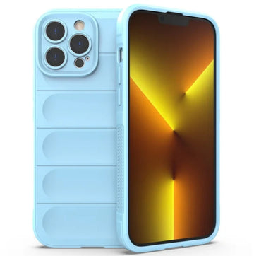 Husa Wave pentru iPhone 16, Grip Microfiber, ShockProof - Albastru deschis