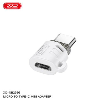 Adaptor OTG Transfer XO NB256G, MicroUSB la USB-C, 480Mps - Alb