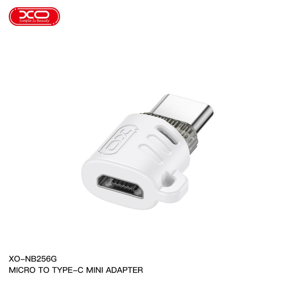 XO (NB256G) - Adaptor OTG Transfer, MicroUSB la USB-C, 480Mps, White
