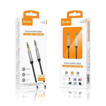 Cablu Audio X-Start YPX012, Jack 3.5mm M la Jack 3.5mm M, 1m, Metall - Black+Silver