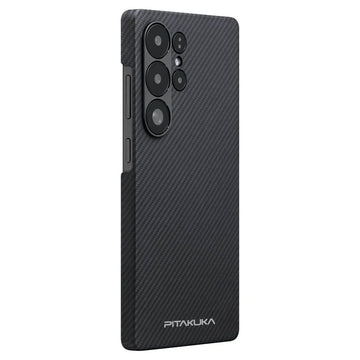 Husa Aramid PTK pentru Samsung S25, Kevlar Fiber, cu MagSafe - Woven negru