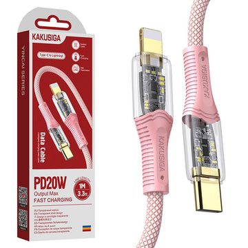 Cablu Date si Incarcare Kaku KSC-809, USB-C la Lightning, PD20W, QC3.0 - Roz