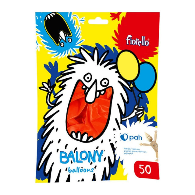 Baloane aniversare Fiorello, 25.4cm, rosu metalizat, 170-2630, set 50 buc
