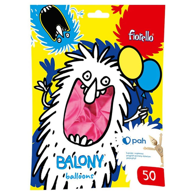Baloane aniversare Fiorello, 25.4cm, roz metalizat, 170-2654, set 50 buc