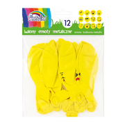 Baloane aniversare Fiorello, 30.5cm, emoticoane diverse modele, galben metalizat, 170-2347, set 12 buc