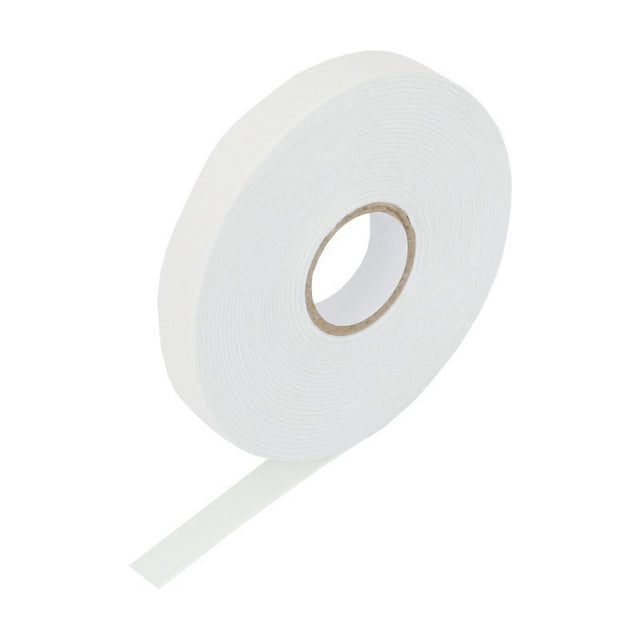 Banda dublu adeziva Grand, buretata, 12mm x 3m, alb