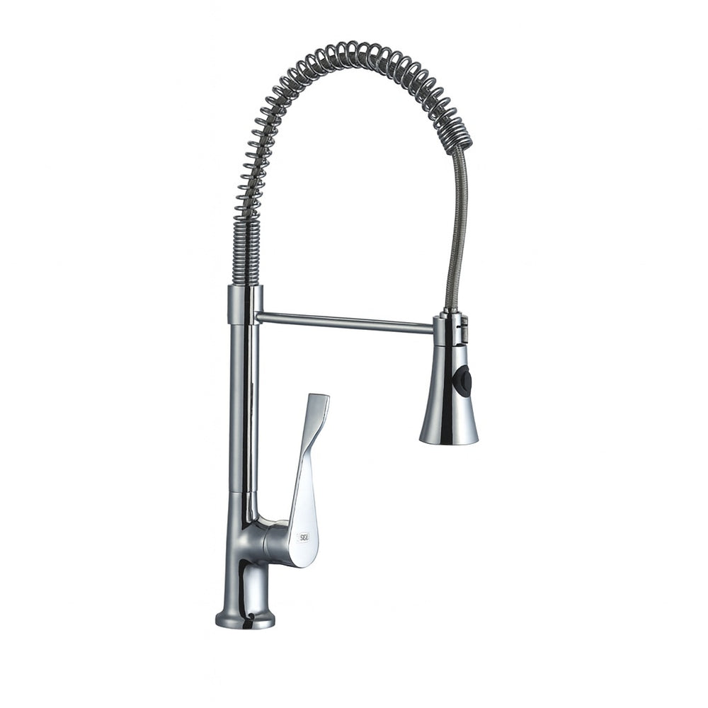 Baterie bucatarie Z-INOX, gat flexibil 45cm, 2 moduri stropire, cartus ceramic, ZLN8153, argintiu