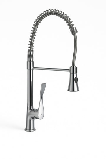 Baterie bucatarie Z-Inox ZLN8153, gat flexibil 45cm, 2 jeturi, cartus ceramic 2 trepte, crom