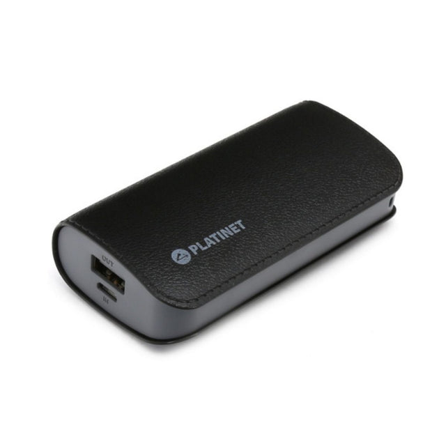 Baterie externa 5200mAh Platinet PMPB52LBL / 43408, Li-Ion, USB, microUSB, cablu microUSB inclus, imitatie piele, negru