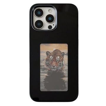 Husa InkLed - iPhone 16 Pro Max, ShockProof, cu Ecran Digital, Microfiber, Black
