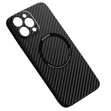 Husa iPefet Carbon pentru iPhone 15 Pro Max, Kevlar Pattern, cu MagSafe - Negru