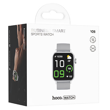 Ceas SmartWatch Hoco Y26, Sport, BT 5.0, Functie de Apel, 230mAh, Multilanguage - Argintiu