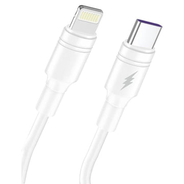 Cablu Date si Incarcare Maxcell SJX-211, USB-C la Lightning, 5A, 1m - Alb