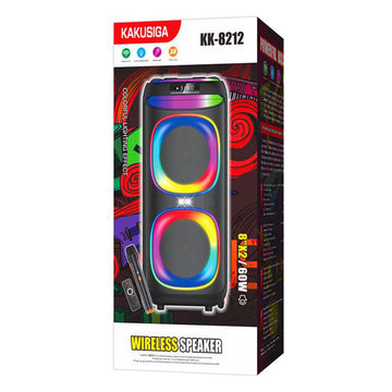 Kaku (KK-8212) Boxa Portabila, 2x60W, 4500mAh, LED Display, Subwoofer, Ambient Light, Black