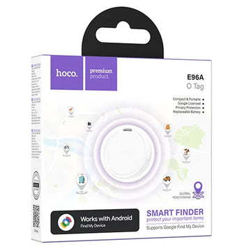 Hoco E96A, Dispozitiv tiP AirTAG, Anti-Pierdere, Compatibil Functie FindMy - Alb