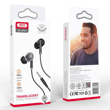 Casti cu Fir XO EP67, In Ear, 3.5mm, 1.2m, Mic & Volume Key, HiFi - Negru
