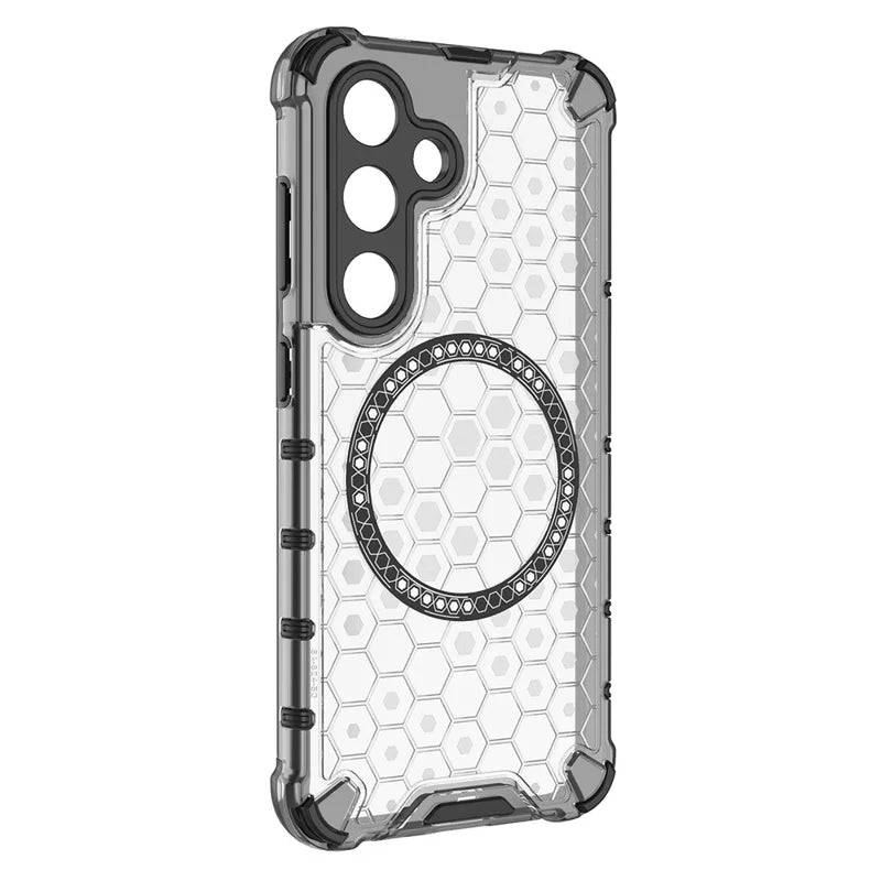 Husa HoneyComb pentru Samsung Galaxy S25 Magnet MagCase AntiDrop - Alb