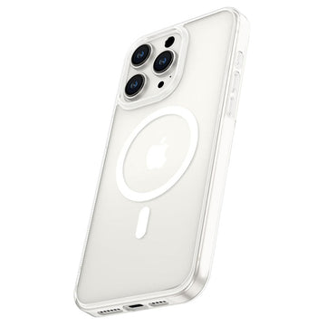 Husa Fashion pentru iPhone 15 Pro Max, MagSafe Color, Frosted - Gri / Alb