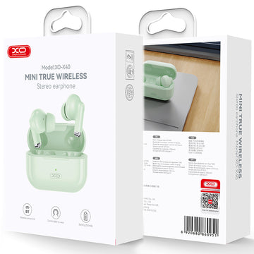 Casti Wireless XO X40, Ear Buds, BT 5.3, 250mAh - Verde