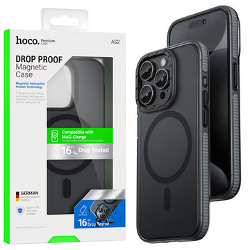 Husa Hoco AS2 pentru iPhone 15 Pro, MagSafe, Grip honeEdge, Matte - Negru